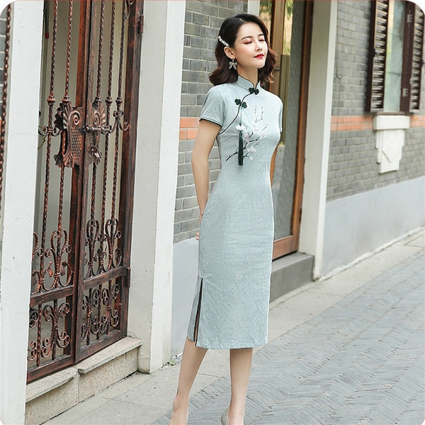 Modern Linen Cotton Qipao Chinese ...